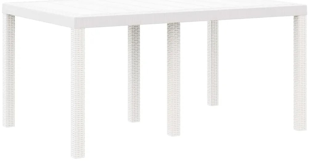 vidaXL Τραπέζι Κήπου Λευκό 150x100x73 εκ. Πολυ Ρατάν