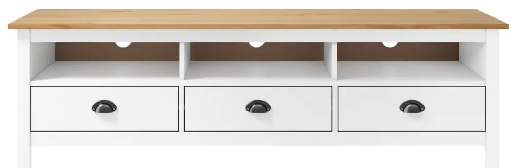 vidaXL Έπιπλο Τηλεόρασης Hill Λευκό 158x40x47 εκ. Ξύλο Πεύκου