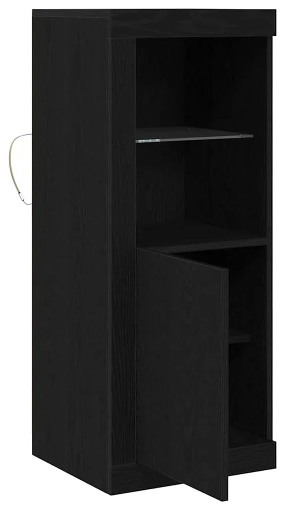 vidaXL Κονσόλα με LED Φώτα Μαύρο Δρυς 41x37x100 εκ.