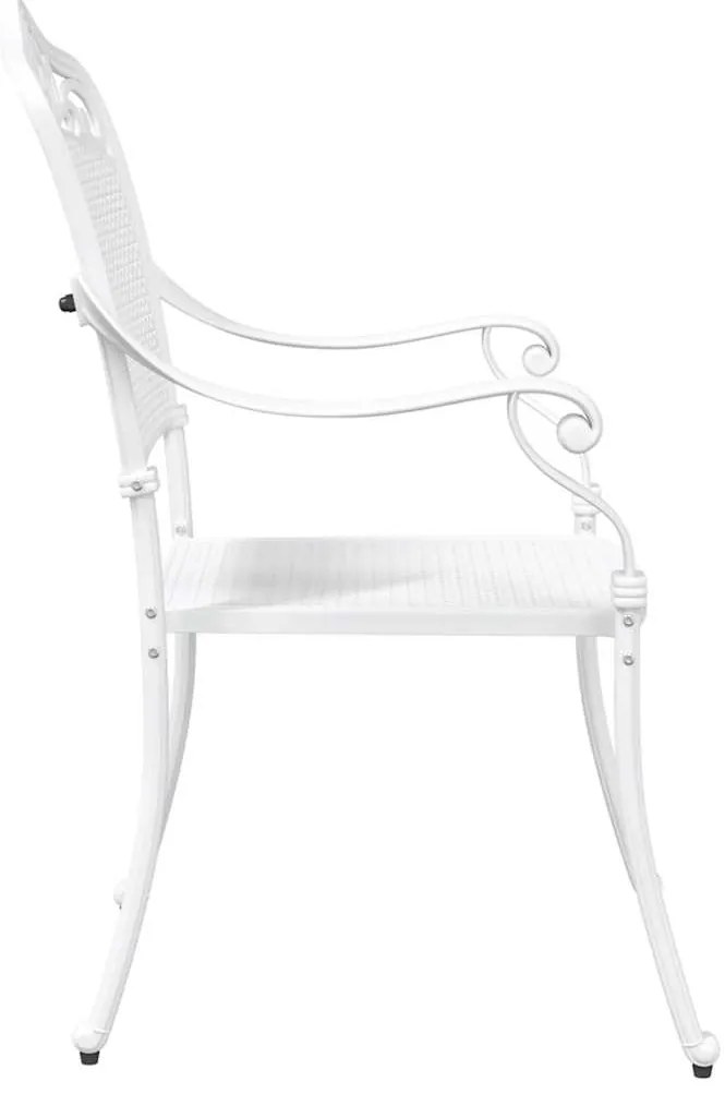 vidaXL Καρέκλα Κήπου 2 pcs Λευκό 55 x 55 x 92,5 εκ. Αλουμίνιο