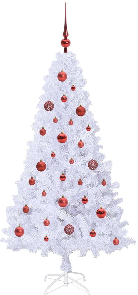 vidaXL Τεχνητό Χριστουγεννιάτικο Δέντρο Λευκό 150 cm PVC και Ατσάλι