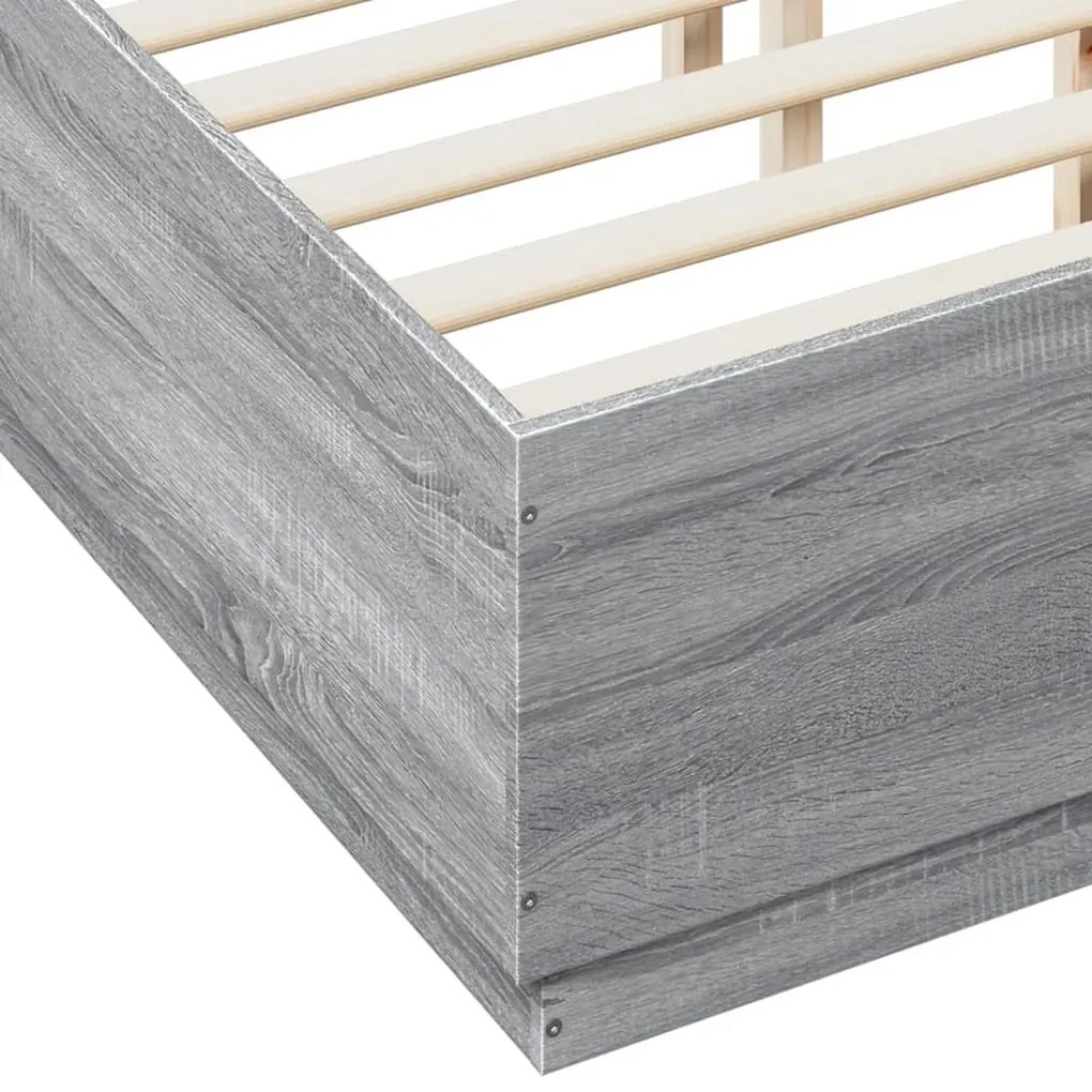 vidaXL Πλαίσιο Κρεβατιού Γκρι Sonoma 140x190 εκ. Επεξεργασμένο Ξύλο