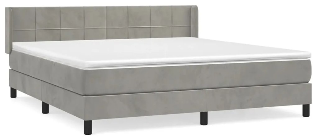 ΚΡΕΒΑΤΙ BOXSPRING ΜΕ ΣΤΡΩΜΑ ΑΝΟΙΧΤΟ ΓΚΡΙ 160X200 ΕΚ. ΒΕΛΟΥΔΙΝΟ 3130967