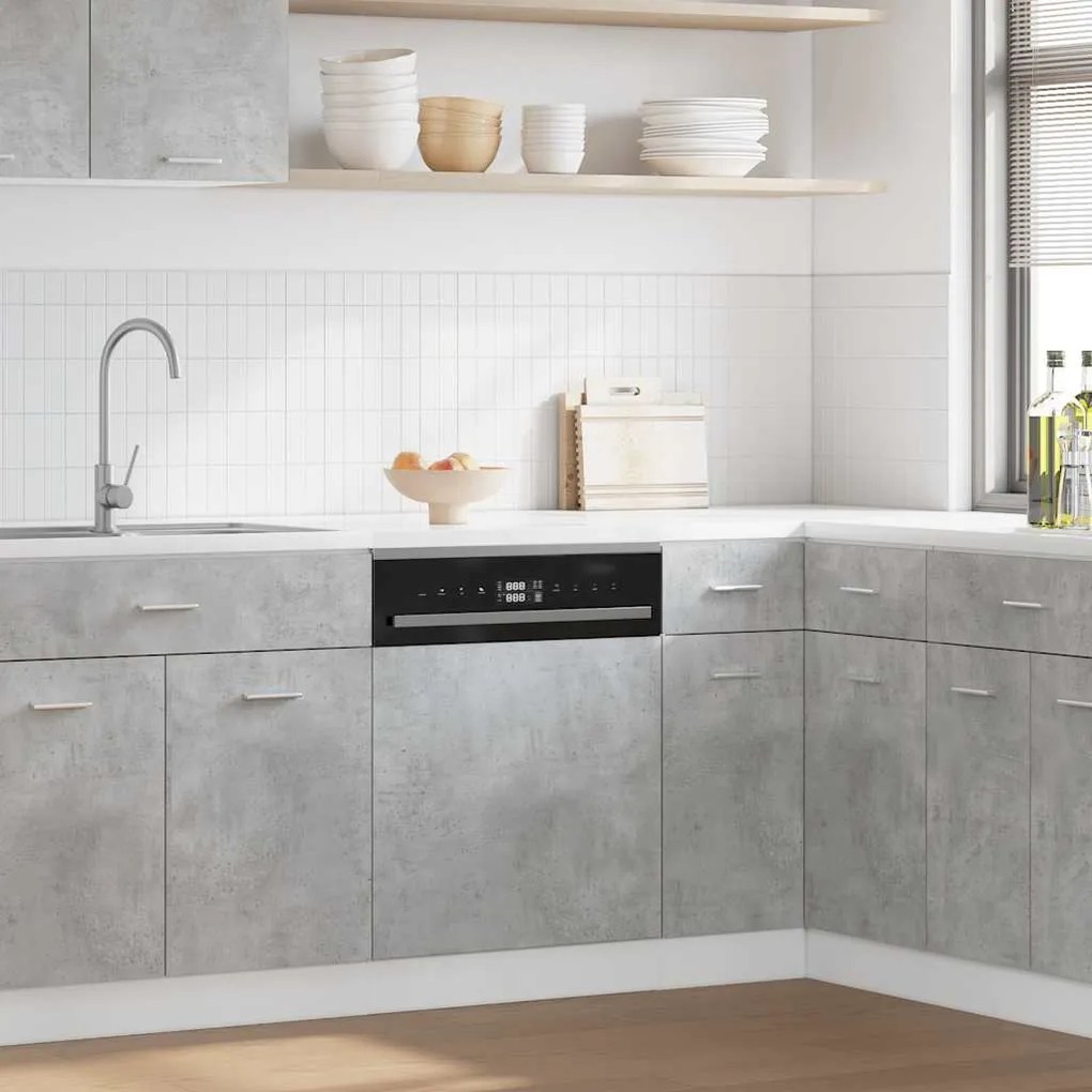 vidaXL Πλυντήριο πιάτων πάνελ Lyon σκυρόδεμα γκρι 45x3x67 cm
