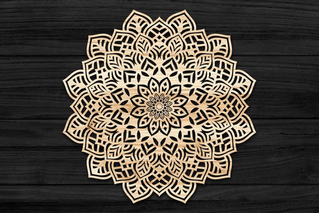 Intra απο ξύλο plywood 3mm-4mm πάχος Τρισδιάστατη Mandala Δίασταση 30x30 cm INTRAFABR-69573713