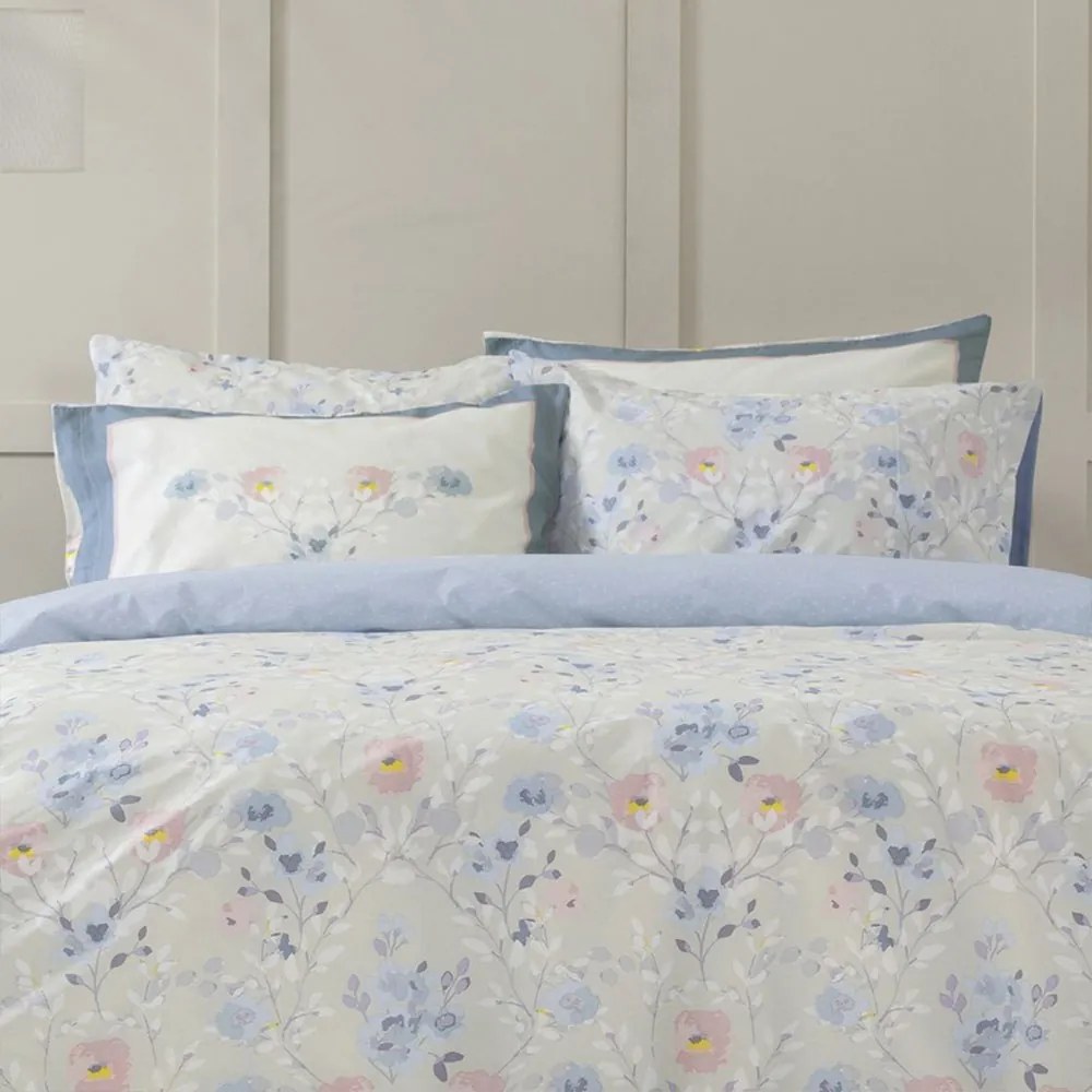 Μαξιλαροθήκες Idylle (Σετ 2τμχ) Blue-Multi Nima 52X72 100% Βαμβάκι