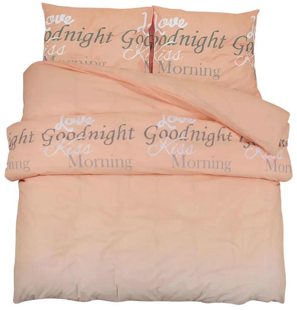 vidaXL Σετ Παπλωματοθήκης Ροζ 140x200 εκ. Βαμβακερό