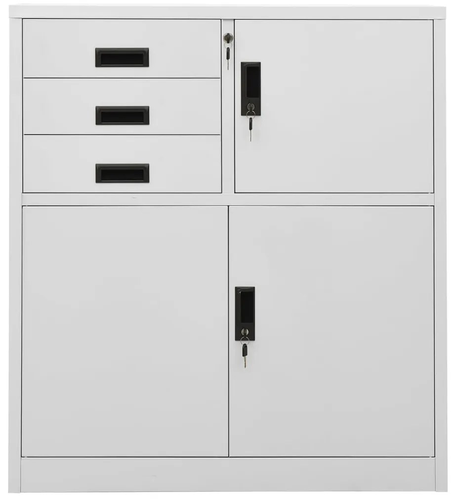 vidaXL Ντουλάπα Γραφείου Ανοιχτό Γκρι 90 x 40 x 102 εκ. Ατσάλινη