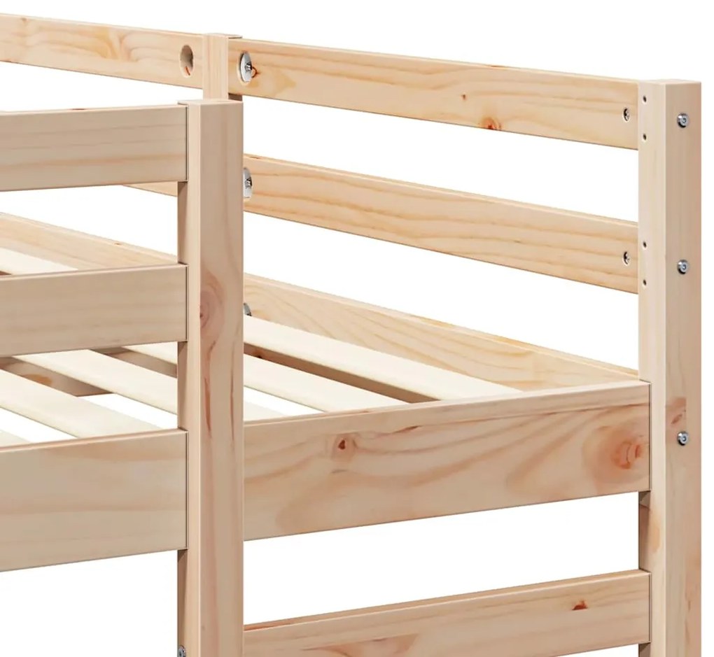 vidaXL Σκελετός Κουκέτας Τριών Επιπέδων Καφέ 140 x 200 cm