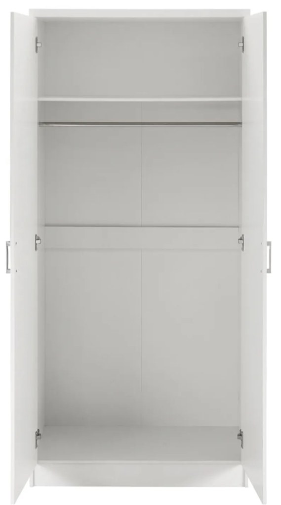 Ντουλάπα ρούχων δίφυλλη REAL χρώμα λευκό 80x42.5x180.5