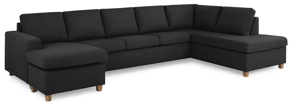 Γωνιακός Καναπές Scandinavian Choice C161, Μαύρο, 344x199x80cm