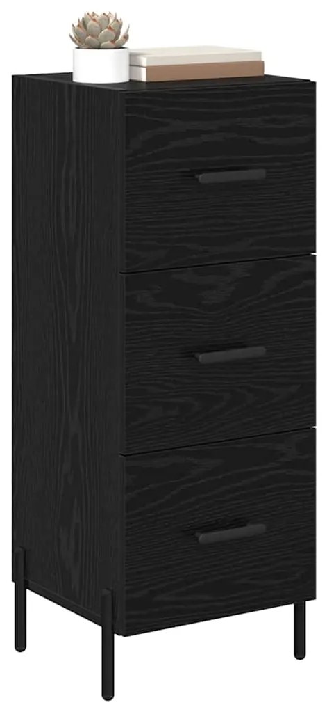 vidaXL Πλαϊνό γραφείο Μαύρη δρυς 34 x 34.5 x 90 εκ Επεξεργασμένο ξύλο