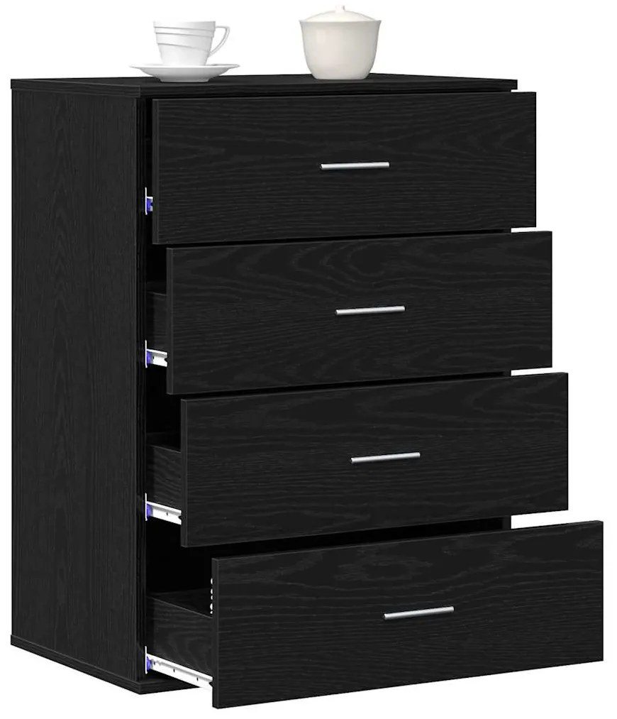 vidaXL Πλαϊνό γραφείο Μαύρη δρυς 60 x 39 x 80 εκ Επεξεργασμένο ξύλο