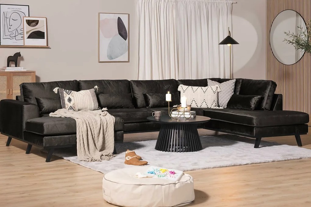 Γωνιακός Καναπές Seattle K101, Γκρι, 351x202x85cm, Πόδια: Ξύλο, Ξύλο: Πεύκο | Epipla1.gr