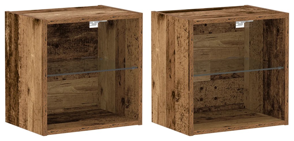 vidaXL Floating Shelf 2 τεμάχια Παλαιό ξύλο 40x28.5x40 εκ Επεξεργασμένο ξύλο