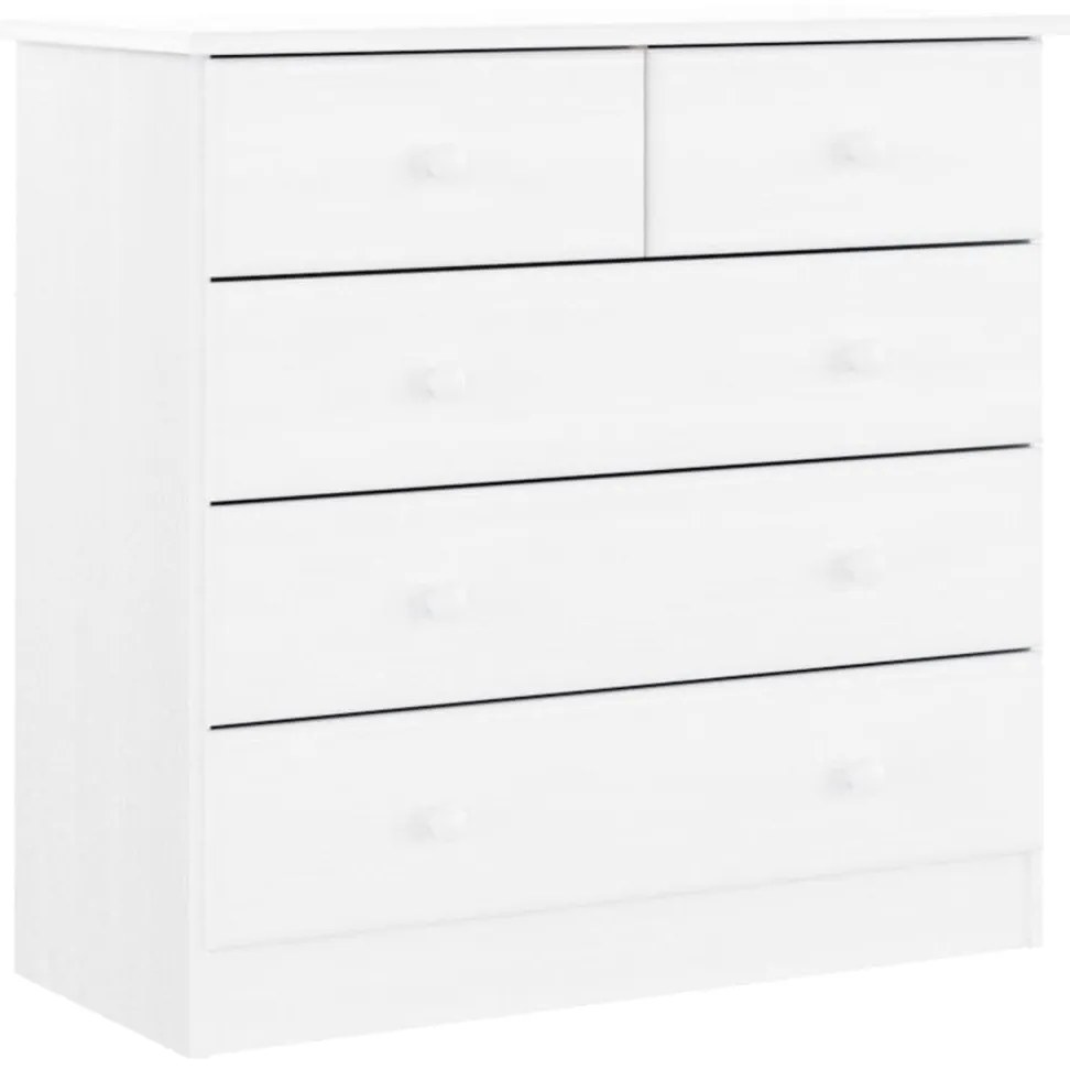 vidaXL Συρταριέρα ALTA Λευκή 77 x 35 x 73 εκ. από Μασίφ Ξύλο Πεύκου