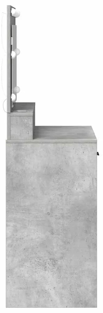 vidaXL Κομοδίνο Γκρι σκυροδέματος 79 x 41 x 135 cm Επεξεργασμένο ξύλο