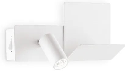 Απλίκα Φωτιστικό Τοίχου LED 3W Λευκό Reading Light Αριστερά USB Komodo 291789 Ideal Lux 291789