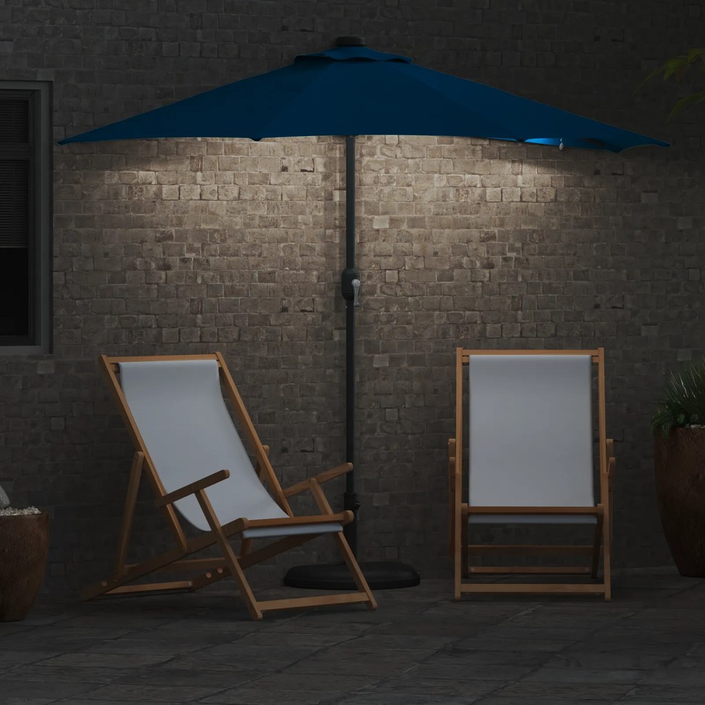vidaXL Ομπρέλα Κήπου Μπλε 294 x 150 x 223 εκ ύφασμα