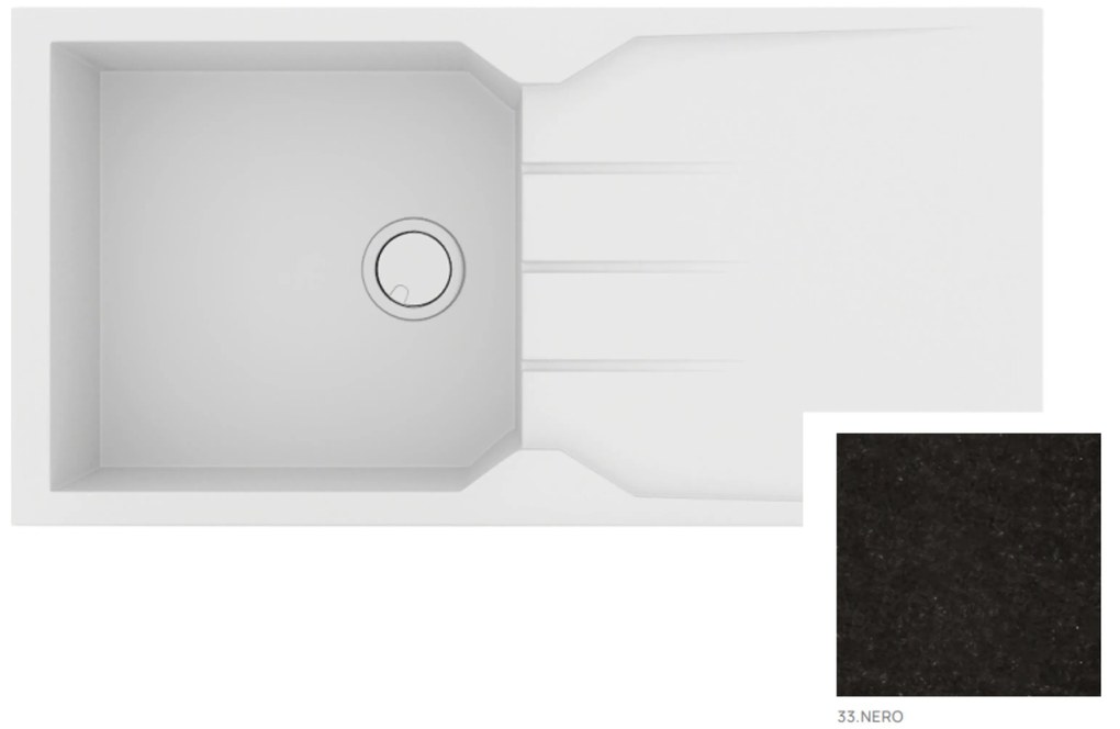 Sanitec Granite 811 Nero Νεροχύτης 1B 1D