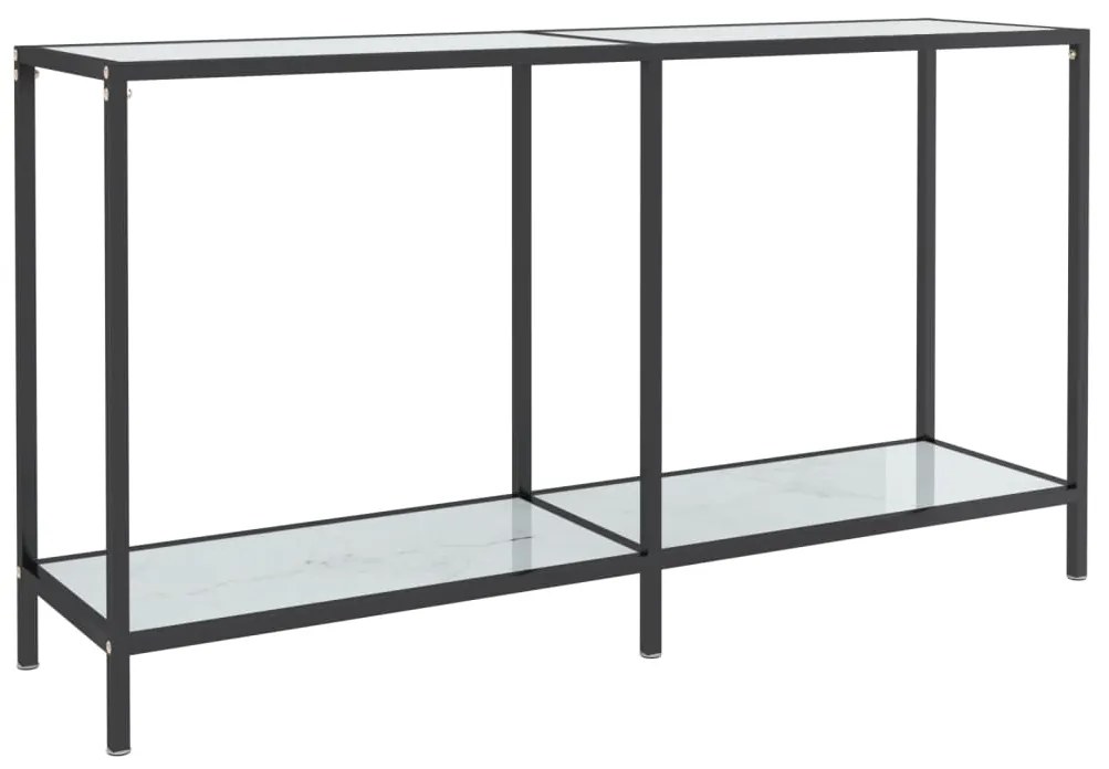 vidaXL Τραπέζι Κονσόλα Λευκό 140 x 35 x 75,5 εκ. από Ψημένο Γυαλί