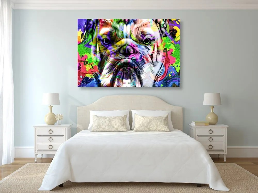 Εικόνα pop art μπουλντόγκ - 120x80
