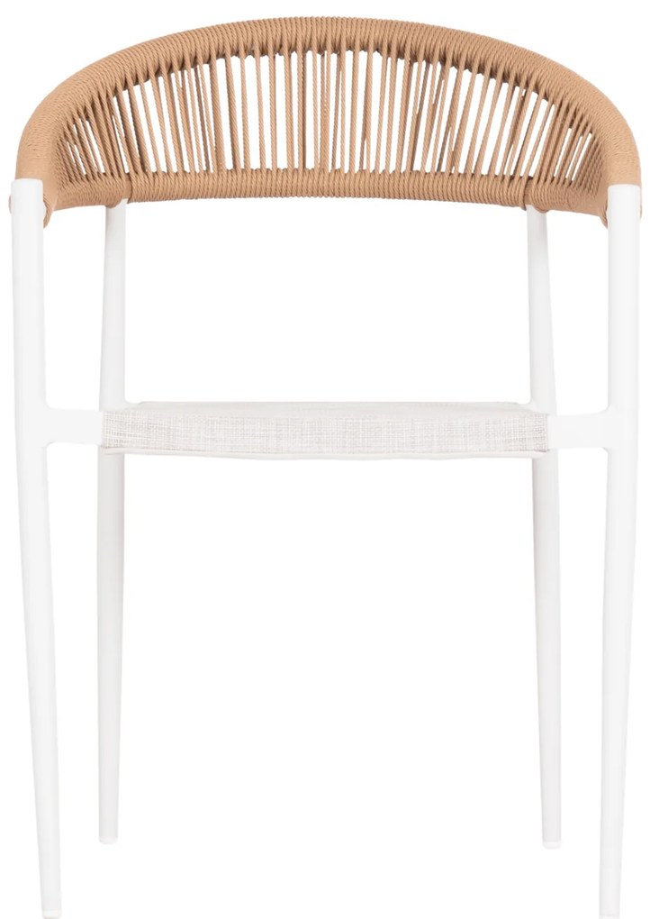 ΠΟΛΥΘΡΟΝΑ BERG HM6284.01 ΑΛΟΥΜΙΝΙΟ &amp; TEXTILENE ΛΕΥΚΟ--P.E.TWISTED RATTAN 55x56x79Υεκ (1 Τεμμάχια)
