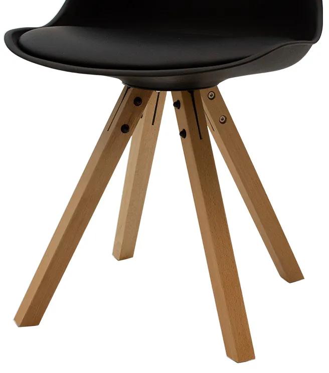 Καρέκλα Caron pakoworld PP μαύρο-φυσικό πόδι - Πολυπροπυλένιο - 127-000010