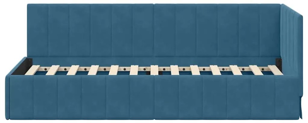 vidaXL Κρεβάτι Γωνίας με κεφαλάρι Μπλε 80 εκ x 200 εκ Βελούδο
