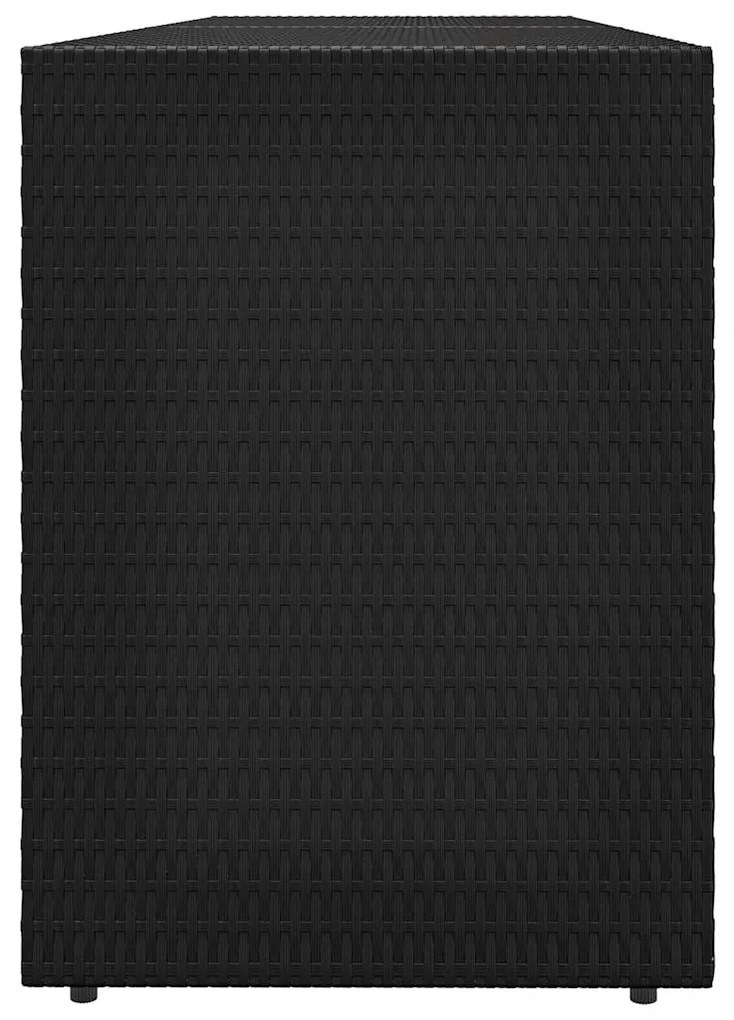 vidaXL Ντουλάπι Αποθήκευσης Κήπου Μαύρο 198 x 55,5 x 80 εκ. από Συνθετικό Ρατάν