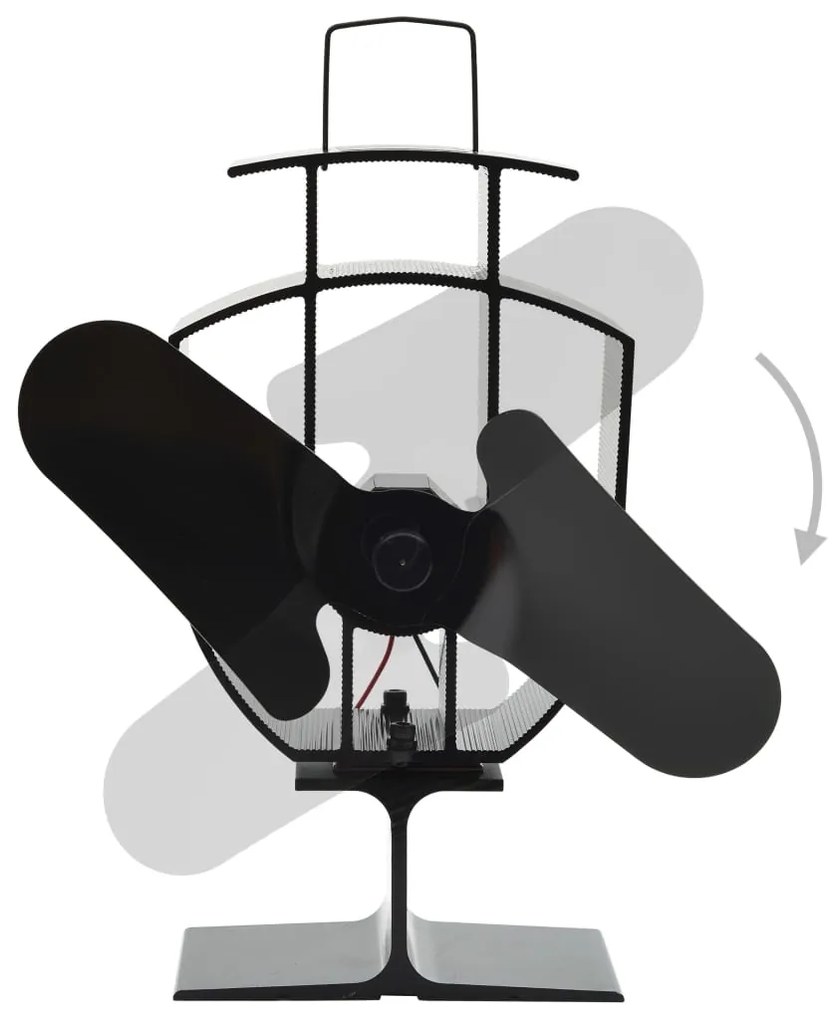 vidaXL Αερόθερμο Σόμπας Μαύρο με 2 Πτερύγια