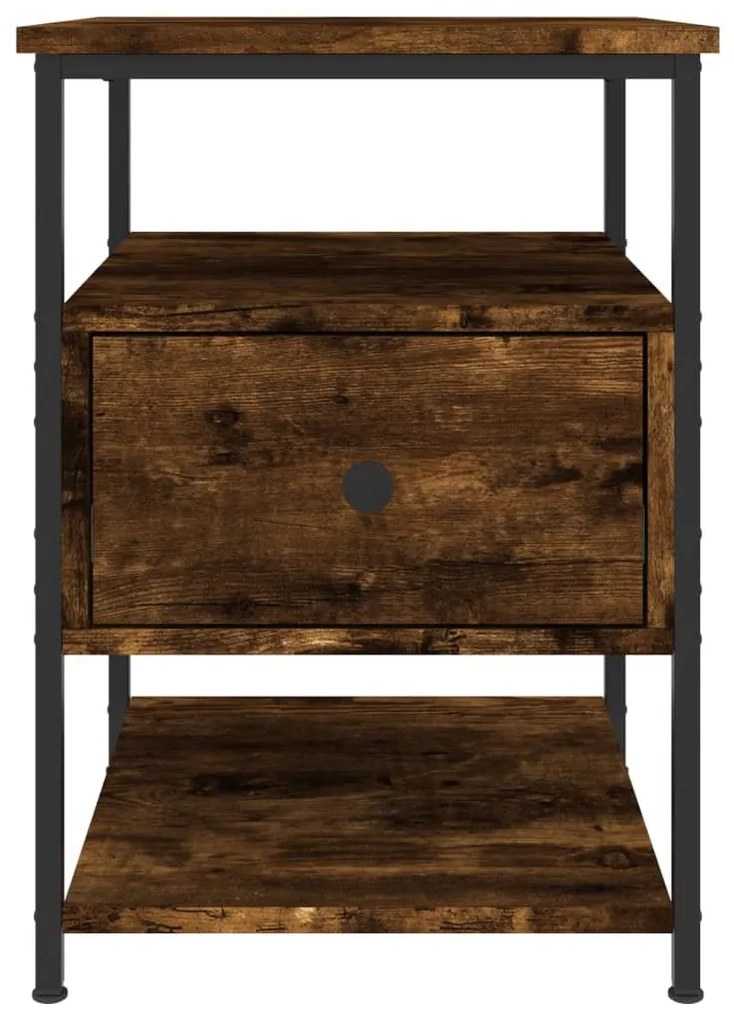 vidaXL Κομοδίνα 2 τεμ. Καπνιστή Δρυς 40 x 42 x 56 εκ. Επεξεργ. Ξύλο