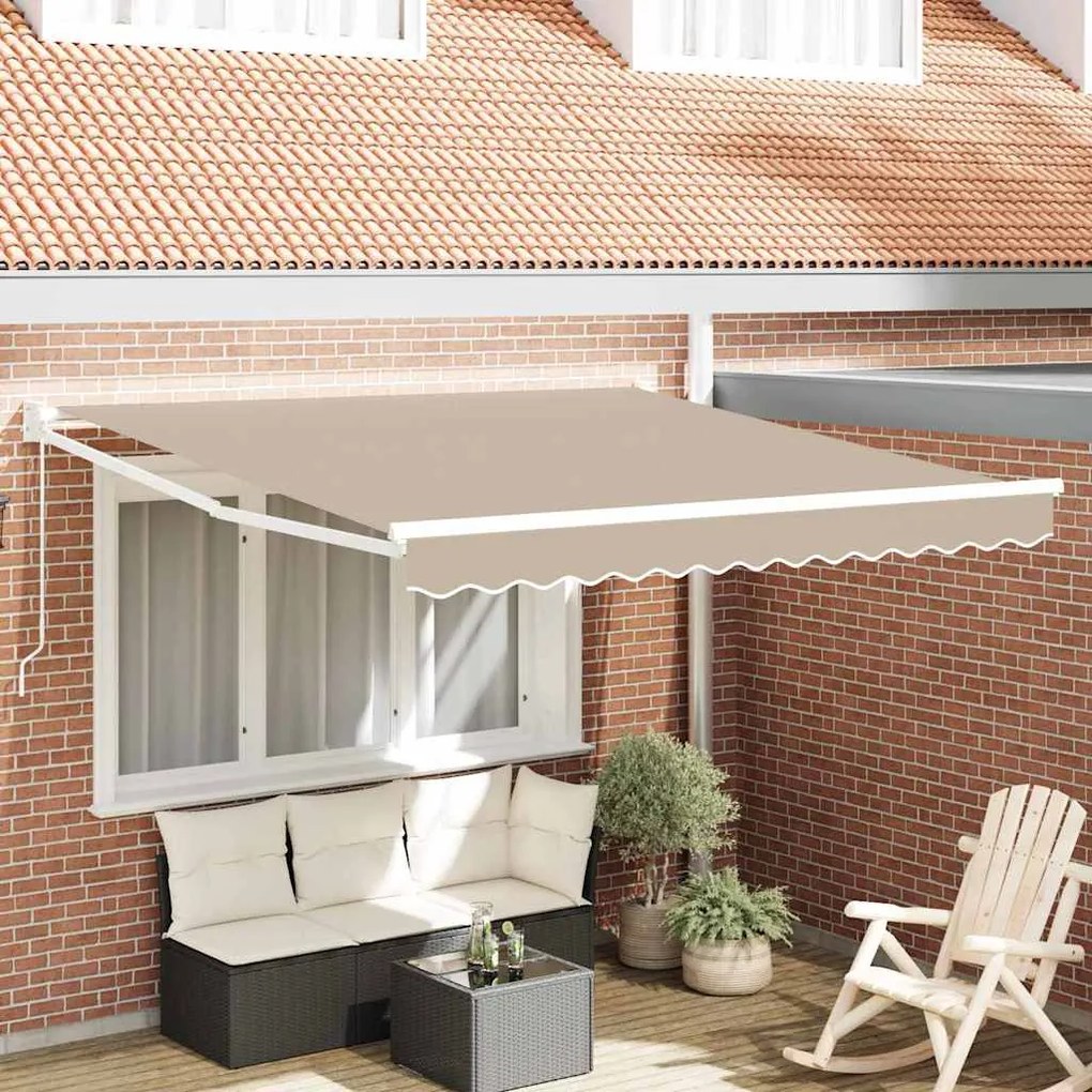 vidaXL Χειροκίνητη Ανακλινόμενη Τέντα Μπεζ 350x250 εκ
