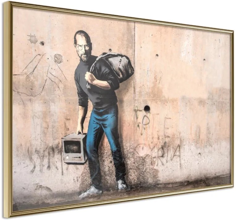 Αφίσα - Banksy: The Son of a Migrant from Syria - 45x30 - Χρυσό - Χωρίς πασπαρτού