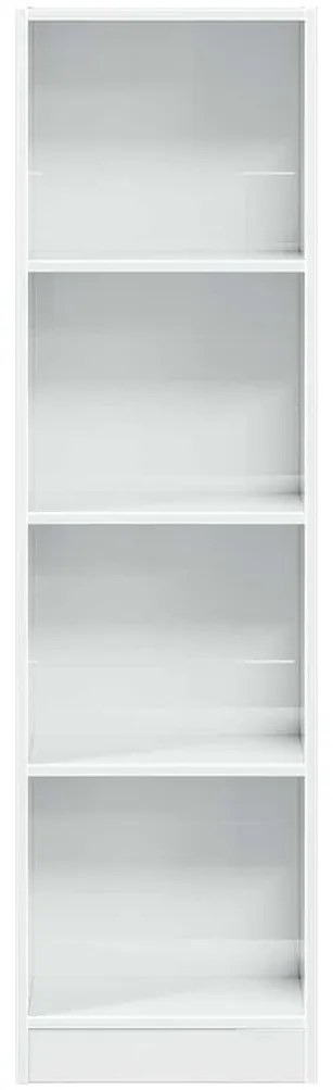 Βιβλιοθήκη Γυαλιστερό Λευκό 40x24x143 εκ. Επεξεργασμένο Ξύλο - Λευκό