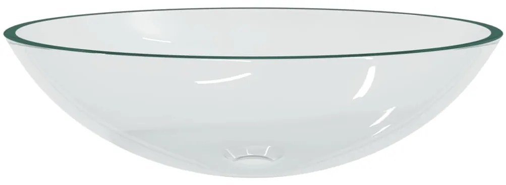 vidaXL Νιπτήρας Διάφανος 50 x 37 x 14 εκ. Γυάλινος