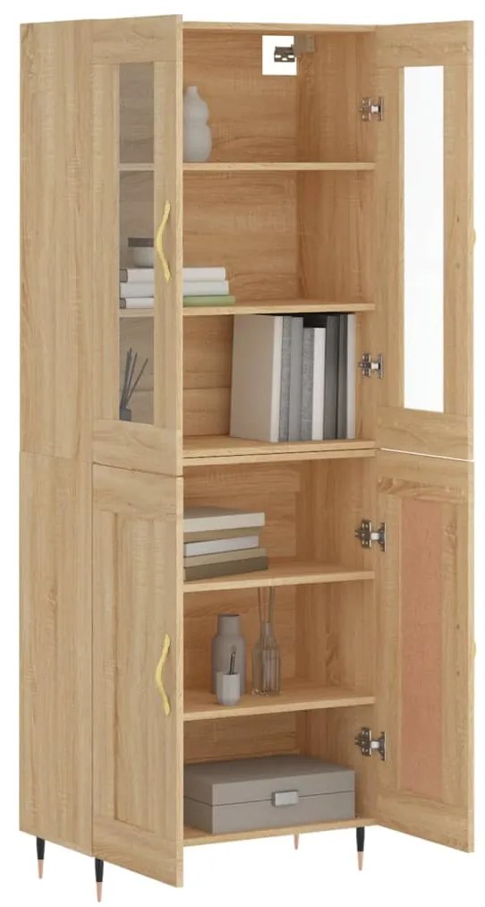 vidaXL Ντουλάπι Sonoma δρυς 69,5 x 34 x 180 εκ. από Επεξεργασμένο Ξύλο