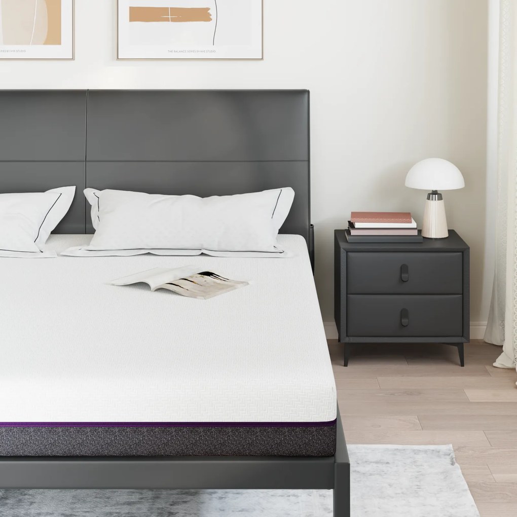 vidaXL Στρώμα Λευκό, Γκρίζο 200 x 200 cm Pěna