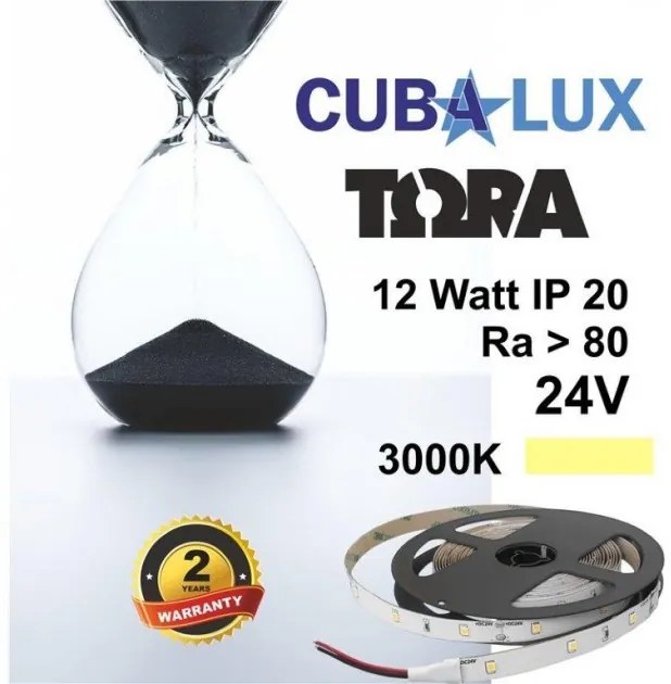 Ταινία LED 12W IP20 24V 3000K 4000K 6000K 5M TORA Cubalux 500067