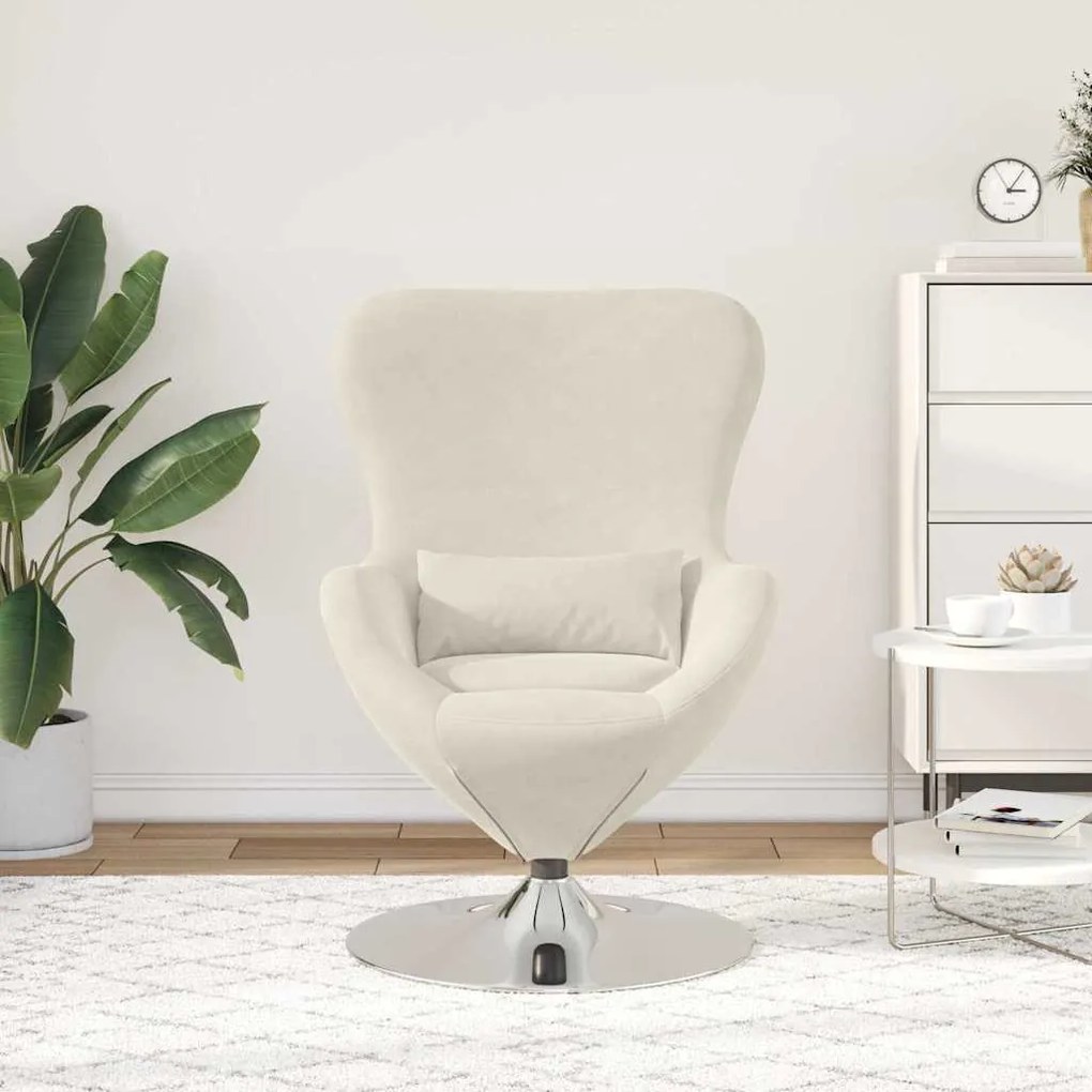 vidaXL Κάθισμα-αυγό Κρεμ 63 x 73 x 90 εκ Βελούδο