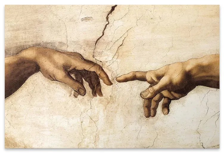 Πίνακας σε καμβά \&quot;The Creation of Adam\&quot; Megapap ψηφιακής εκτύπωσης 125x80x3εκ. - GP033-0151