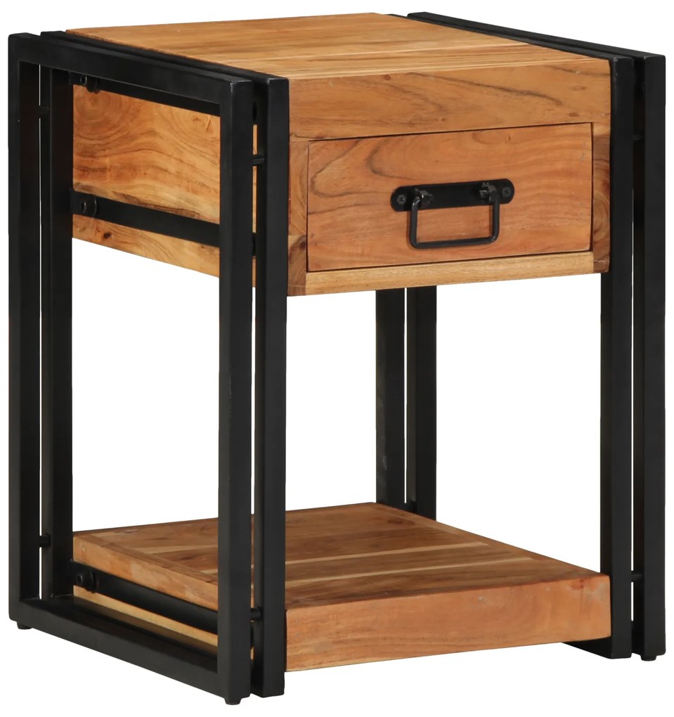 vidaXL Νυκτερινό 40x40x50 εκ Μασίφ ξύλο ακακίας