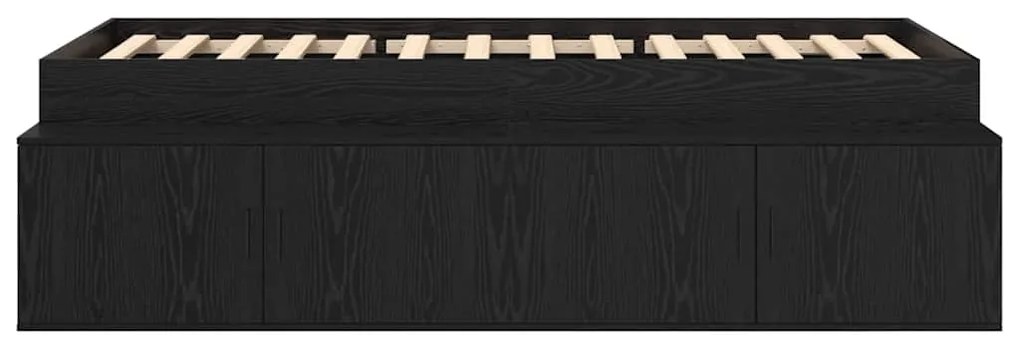 vidaXL Σκελετός Κρεβατιού Μαύρη Οξυά 90 x 200 cm Επεξεργασμένο ξύλο