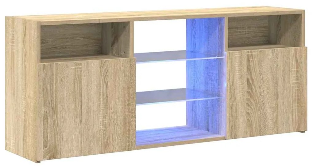vidaXL Έπιπλο Τηλεόρασης με LED Sonoma Δρυς 120x30x50 εκ.