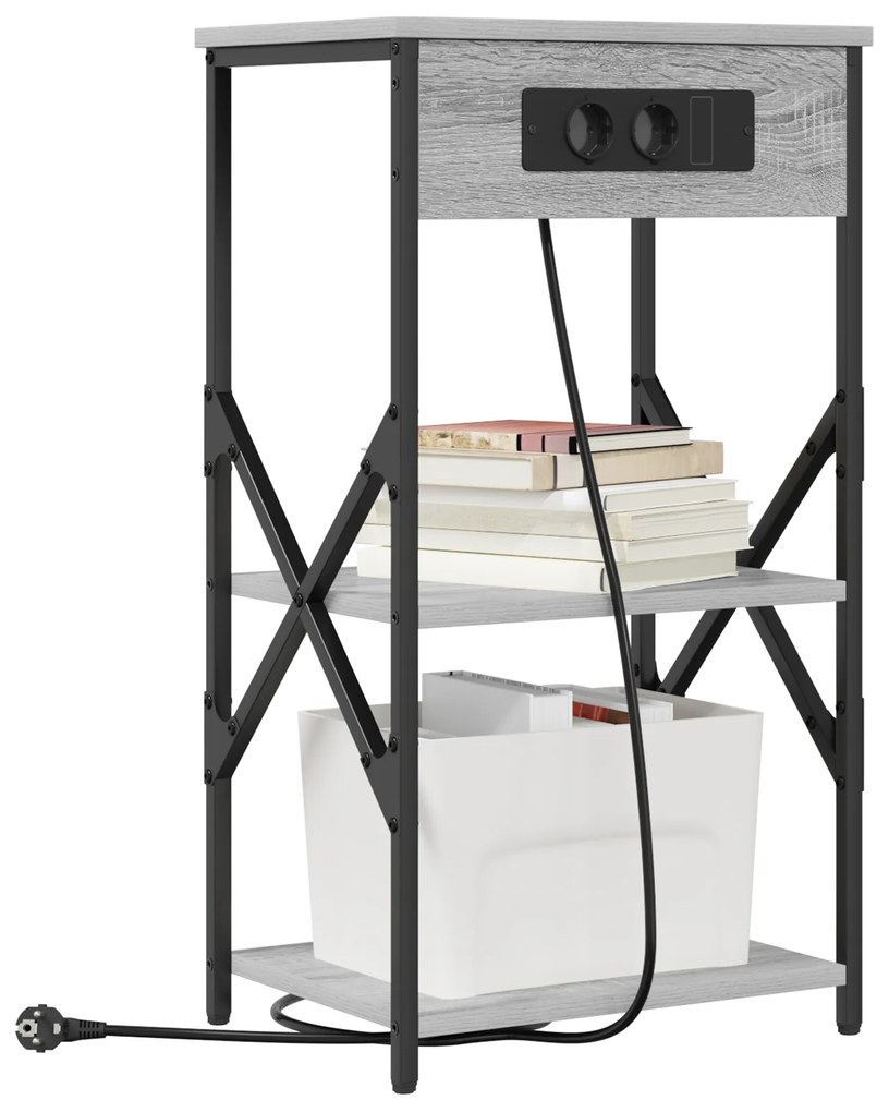 vidaXL Κουτιά Κρεβατοκάμαρας 2 pcs Γκρι sonoma 41 x 31 x 76 εκ.