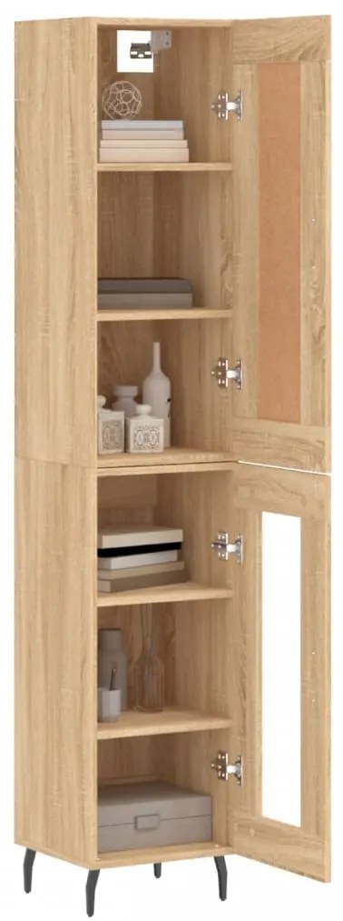 vidaXL Μπουφές Sonoma δρυς 34,5 x 34 x 180 εκ. από Επεξεργασμένο Ξύλο