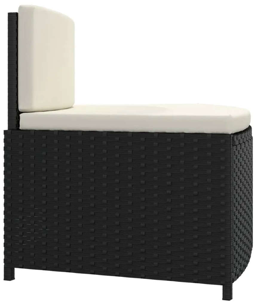 vidaXL Πάγκοι Σπα 2 τεμ. Μαύροι από Συνθετικό Ρατάν με Μαξιλάρια