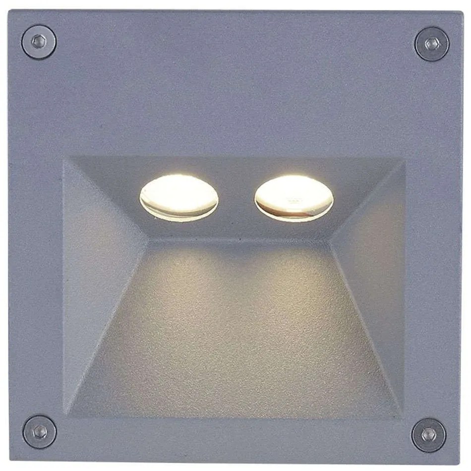 Φωτιστικό Τοίχου VK/02106/G/W 11,4x11,4cm Led 169Lm 2W 3000K IP65 Grey VKLed