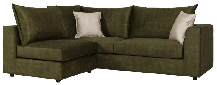 Πολυμορφικός-αναστρέψιμος καναπές Artemis πράσινο αντικέ ύφασμα-εκρού μαξιλάρι 240x187x95εκ Υλικό: FABRIC 168-000051
