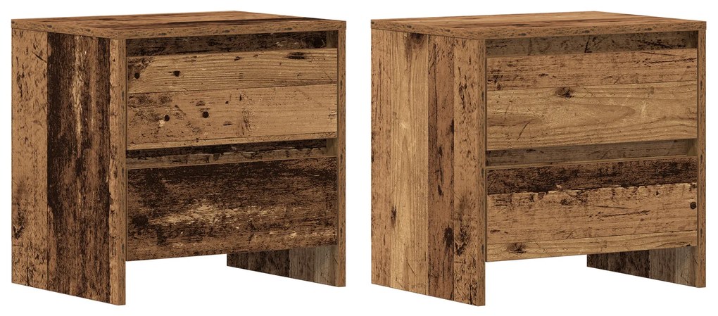 vidaXL Κομοδίνο 2 τεμ Παλιό Ξύλο 45x34x44,5 εκ Επεξεργασμένο Ξύλο